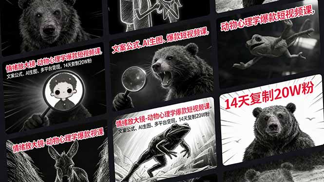 （17376期）情绪放大镜-动物心理学爆款短视频课，文案公式、AI生图、多平台变现，14天复制20W粉-千寻创业网