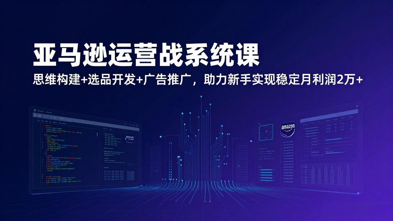 （17311期）亚马逊运营实战系统课，思维构建+选品开发+广告推广，助力新手实现稳定月利润2万+（更新）-千寻创业网