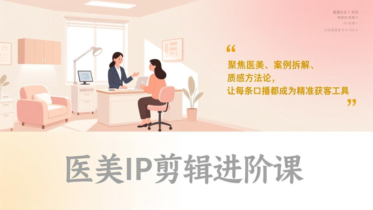 （17303期）医美IP剪辑进阶课，聚焦医美、案例拆解、质感方法论，让每条口播都成为精准获客工具-千寻创业网