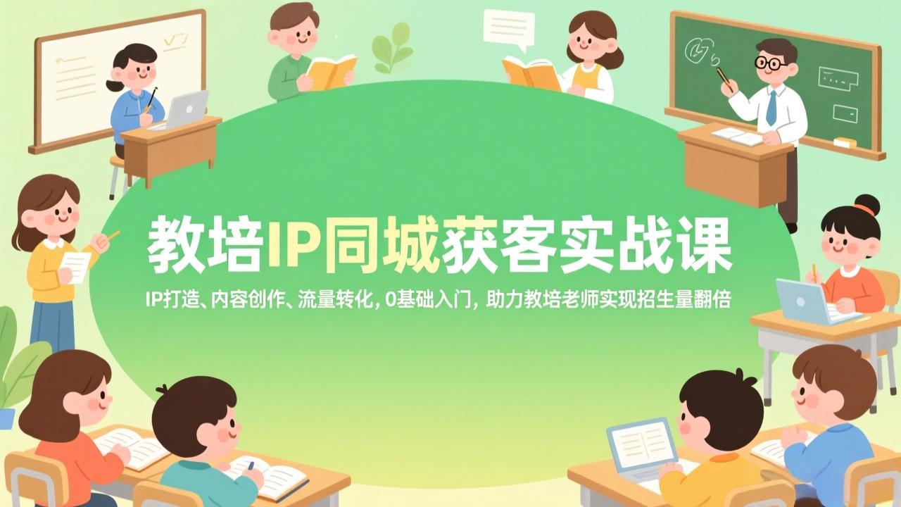 （17341期）教培IP同城获客实战课，IP打造、内容创作、流量转化，0基础入门，助力教培老师实现招生量翻倍-千寻创业网