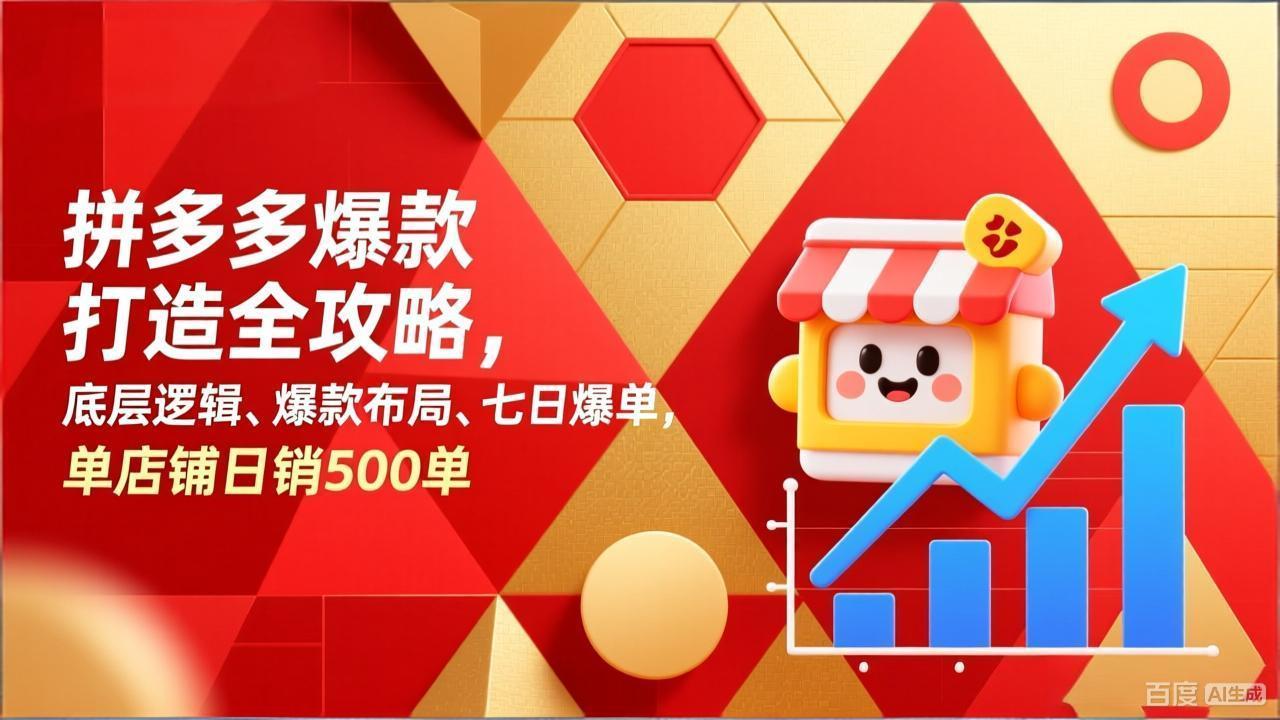 （17346期）拼多多爆款打造全攻略，底层逻辑、爆款布局、七日爆单，单店铺日销500单-千寻创业网