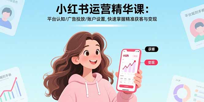 （17468期）小红书运营精华课-更新：平台认知/广告投放/账户设置,快速掌握精准获客与变现-千寻创业网