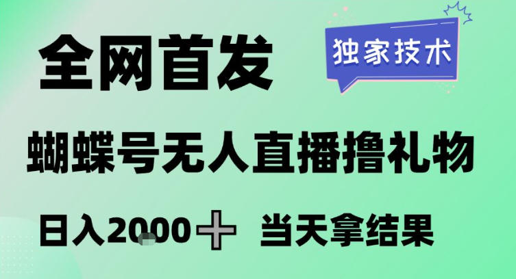 2026最新蝴蝶号无人直播掘金，独家技术，全网首发小白做了一个月收益3W，长期稳定可做【揭秘】-千寻创业网
