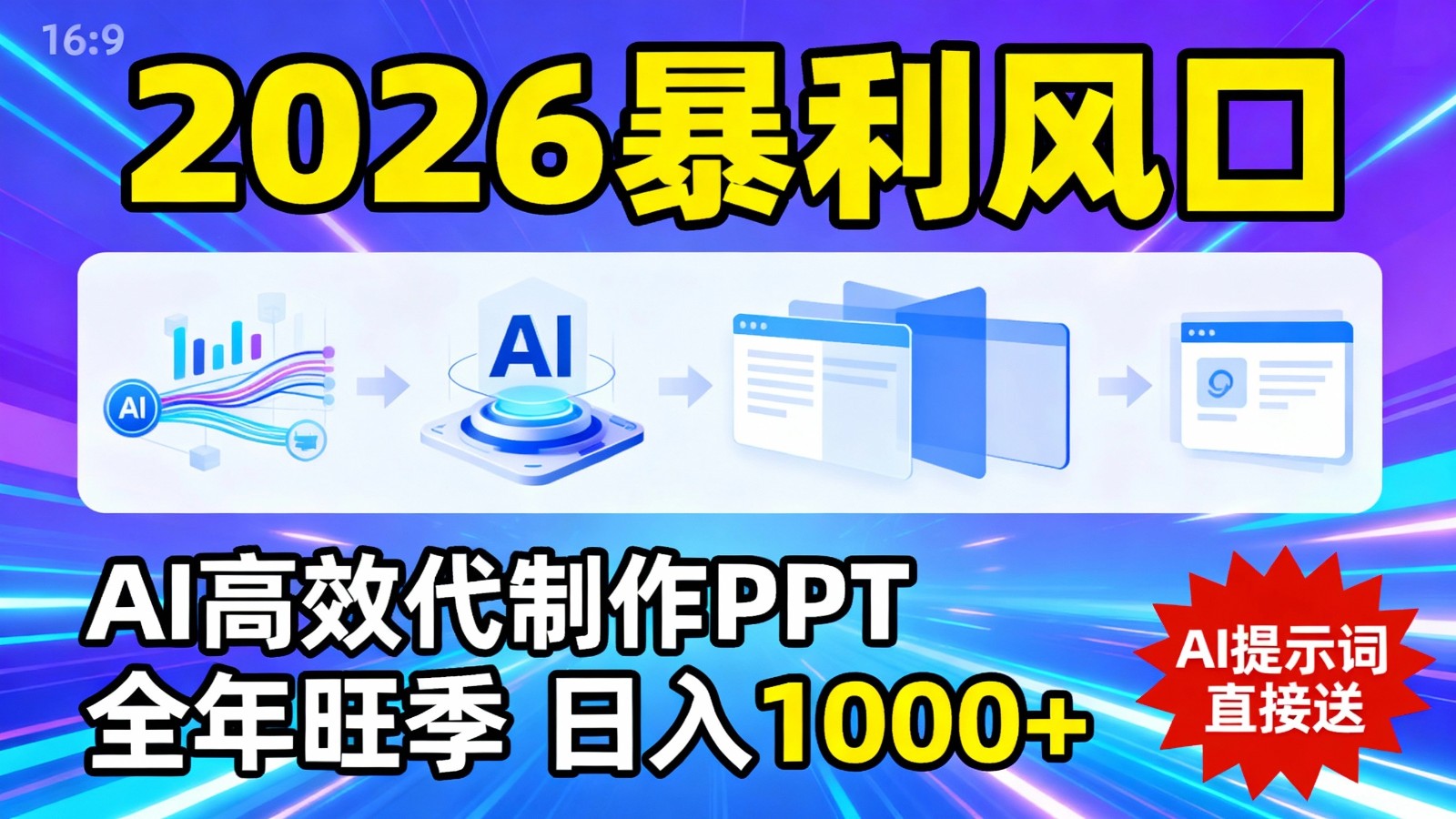 2026暴利！用AI高效代制作 PPT，全年旺季，日入 1000+，提示词直接送！-千寻创业网