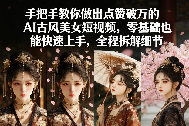 手把手教你做出点赞破万的AI古风美女短视频，零基础也能快速上手，全程拆解细节-千寻创业网