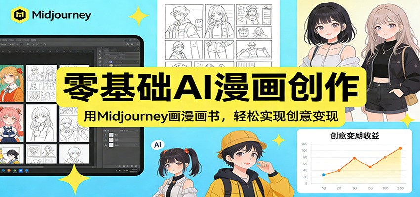 零基础AI漫画创作：用Midjourney画漫画书，轻松实现创意变现-千寻创业网