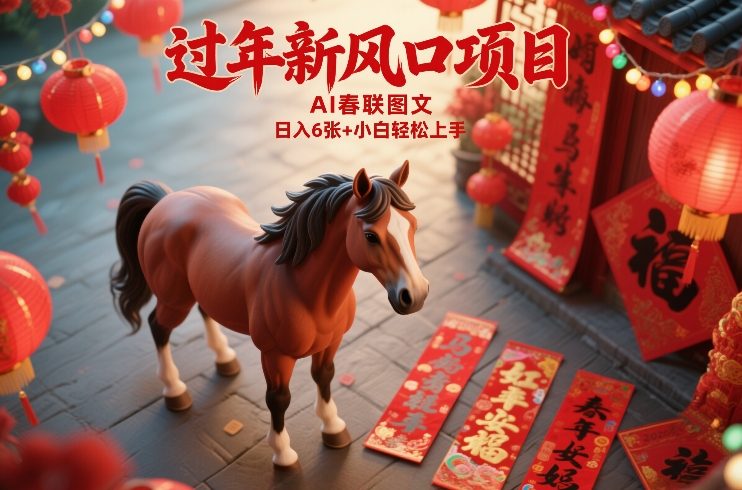 过年新风口项目，用ai春联图文，日入6张+小白轻松上手【揭秘】-千寻创业网