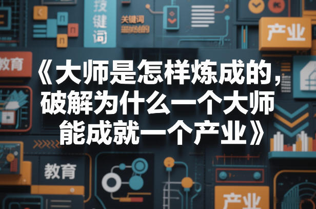 大师是怎样炼成的,破解为什么一个大师,能成就一个产业【电子书】-千寻创业网