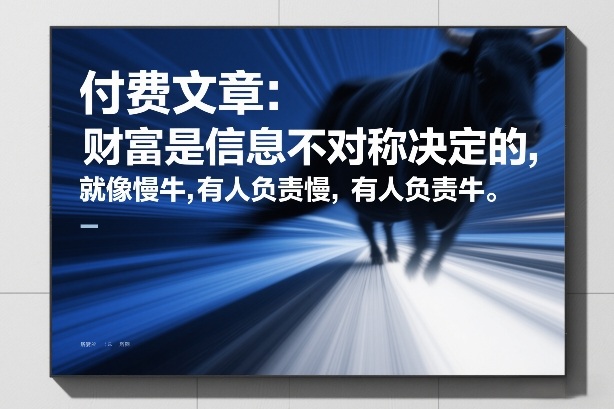 付费文章：财富是信息不对称决定的，就像慢牛，有人负责慢，有人负责牛-千寻创业网