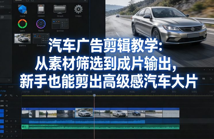 汽车广告剪辑教学：从素材筛选到成片输出，新手也能剪出高级感汽车大片-千寻创业网