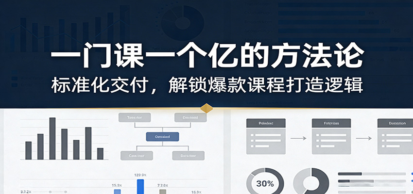 一门课一个亿的方法论：标准化交付，解锁爆款课程打造逻辑-千寻创业网