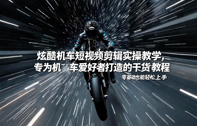 炫酷机车短视频剪辑实操教学，专为机车爱好者打造的干货教程，零基础也能轻松上手-千寻创业网