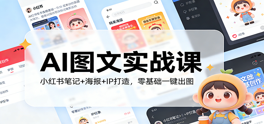 AI图文实战课：小红书笔记+海报+IP打造，零基础一键出图-千寻创业网