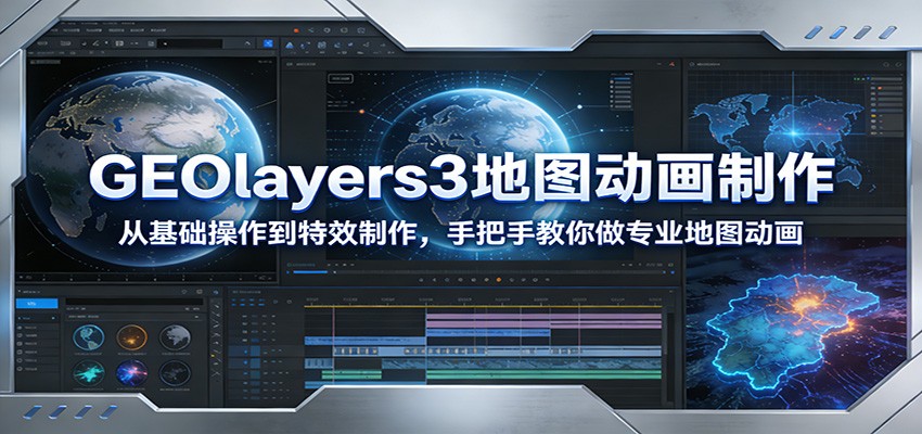 GEOlayers3地图动画制作:从基础操作到特效制作,手把手教你做专业地图动画-千寻创业网