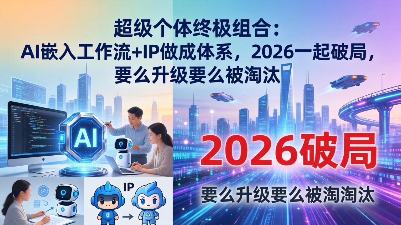 （17808期）超级个体终极组合-更新：AI嵌入工作流+IP做成体系，2026一起破局，要么升级要么被淘汰-千寻创业网
