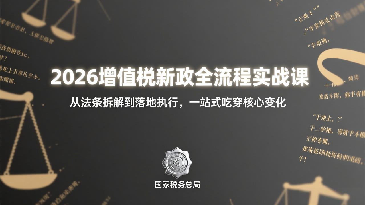 （17529期）2026增值税新政全流程实战课：从法条拆解到落地执行，一站式吃透核心变化-千寻创业网