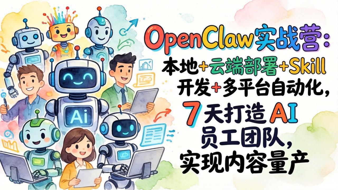 （17673期）OpenClaw实战营-更新：本地+云端部署+Skill开发+多平台自动化，7天打造AI员工团队+实现内容量产-千寻创业网