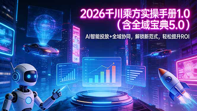 （17625期）2026 千川乘方实操手册 1.0（含全域宝典 5.0）AI 智能投放+全域协同，解锁新范式，轻松提升ROI-千寻创业网