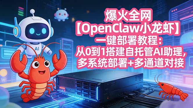 （17612期）爆火全网【OpenClaw 小龙虾】一键部署教程：从0到1搭建自托管AI助理，多系统部署+多通道对接-千寻创业网