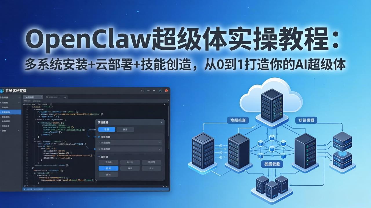 （17603期）OpenClaw-小龙虾 超级体实操教程：多系统安装+云部署+技能创造，从0到1打造你的AI超级体-千寻创业网
