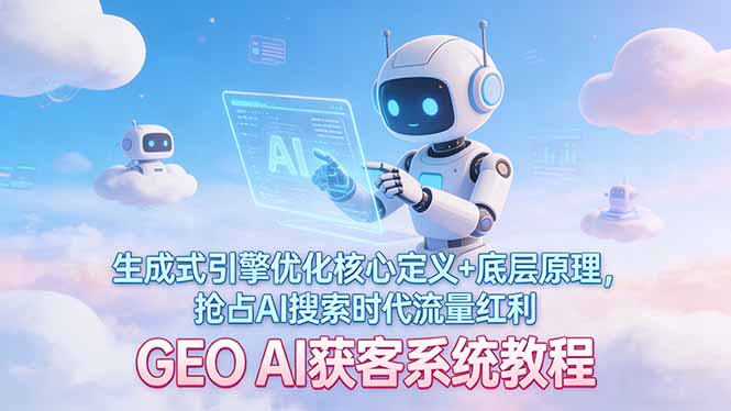 （17604期）GEO AI获客系统教程：生成式引擎优化核心定义+底层原理，抢占AI搜索时代流量红利-千寻创业网
