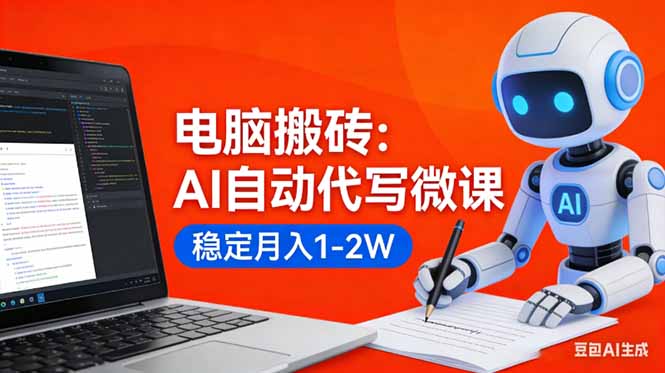 （17582期）电脑搬砖：AI自动代写微课，稳定月入1-2W，提供接单渠道，0门槛小白可做！-千寻创业网