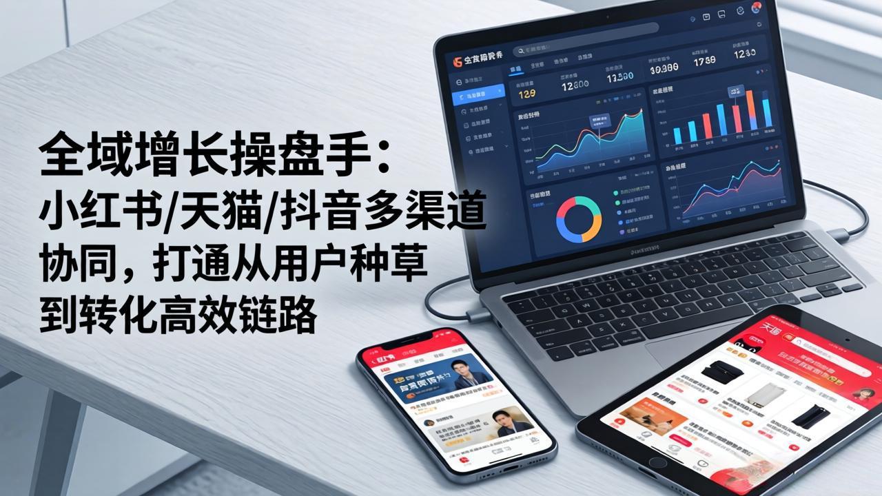 （17605期）全域增长操盘手：小红书/天猫/抖音多渠道协同，打通从用户种草到转化高效链路-千寻创业网
