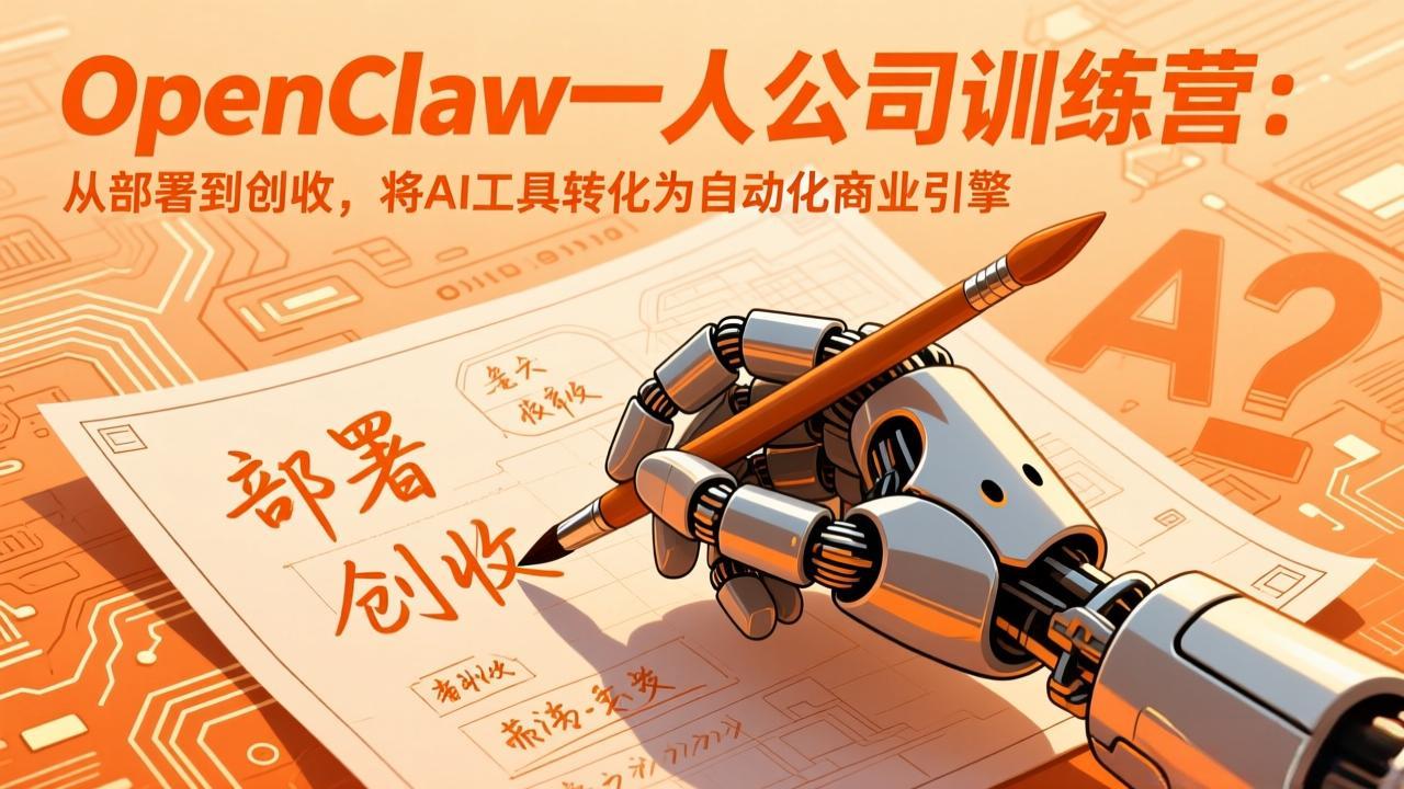 （17540期）OpenClaw一人公司训练营：从部署到创收，将AI工具转化为自动化商业引擎-千寻创业网