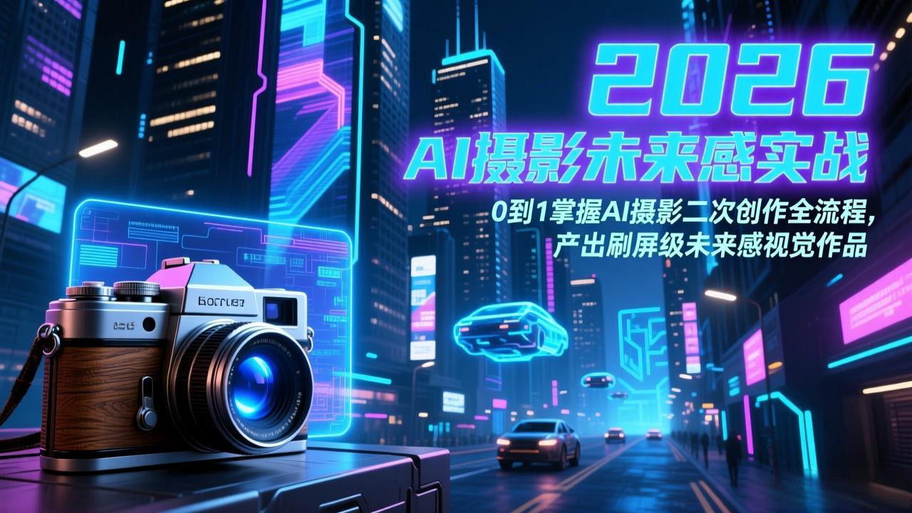 （17584期）2026 AI摄影未来感实战：0到1掌握AI摄影二次创作全流程，产出刷屏级未来感视觉作品-千寻创业网