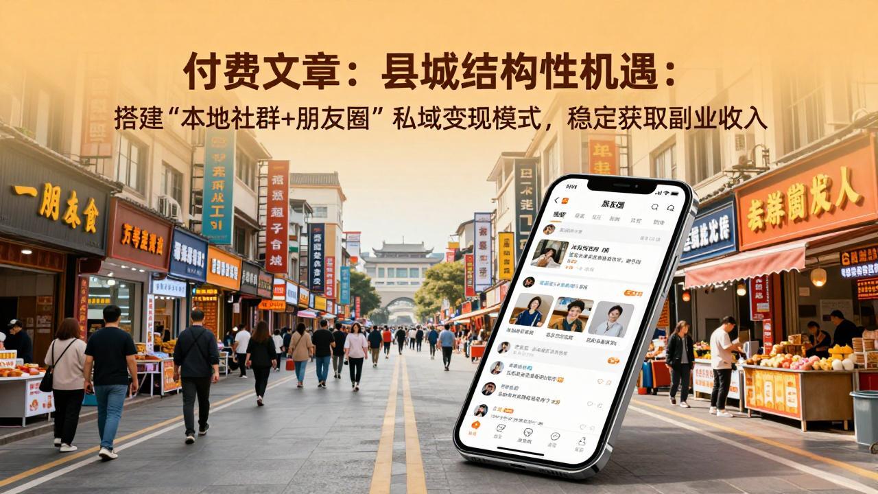 （17518期）付费文章：县城结构性机遇：搭建“本地社群+朋友圈”私域变现模式，稳定获取副业收入-千寻创业网