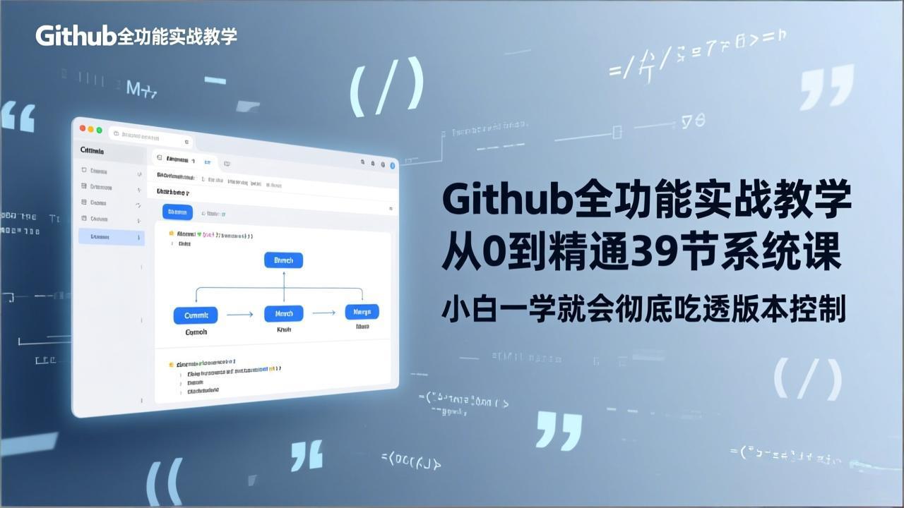 （17501期）GitHub-全功能实战教学，从0到精通39节系统课，小白一学就会彻底吃透版本控制-千寻创业网