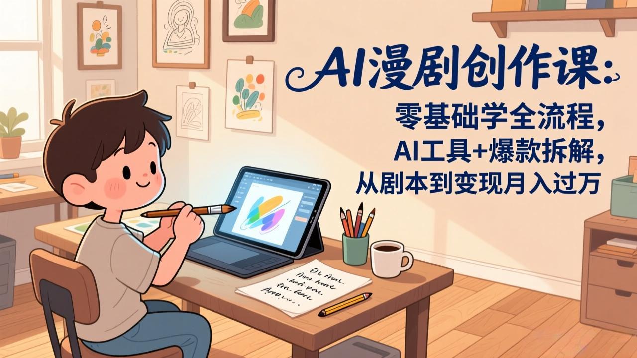 （17519期）AI漫剧创作课：零基础学全流程，AI工具+爆款拆解，从剧本到变现月入过万-千寻创业网