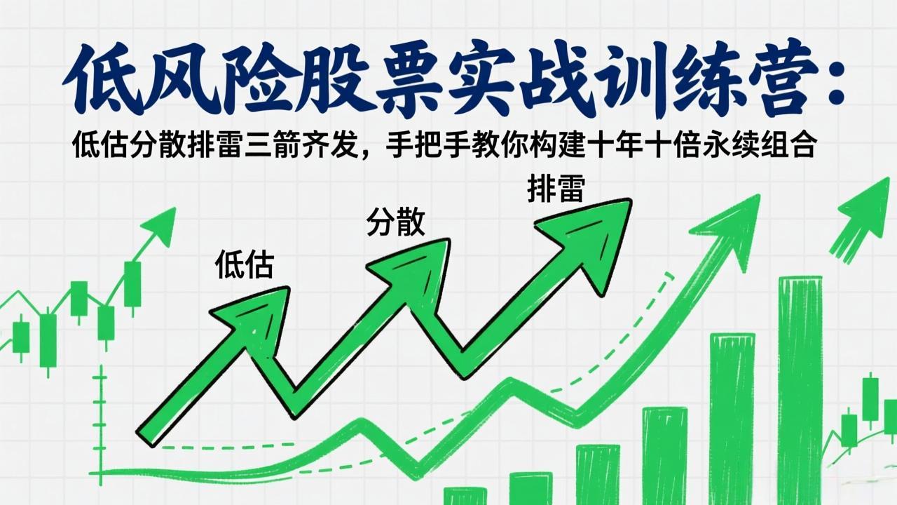 （17487期）低风险股票实战训练营：低估分散排雷三箭齐发，手把手教你构建十年十倍永续组合-千寻创业网