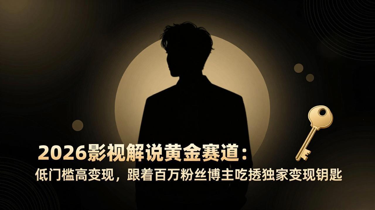 （17721期）2026影视解说黄金赛道：低门槛高变现，跟着百万粉丝博主吃透独家变现钥匙-千寻创业网
