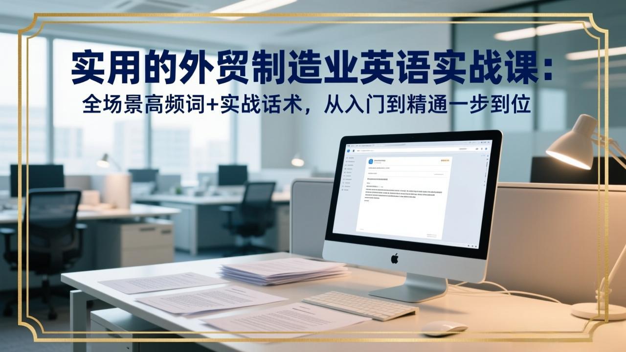 （17532期）实用的外贸制造业英语实战课：全场景高频词+实战话术，从入门到精通一步到位-千寻创业网