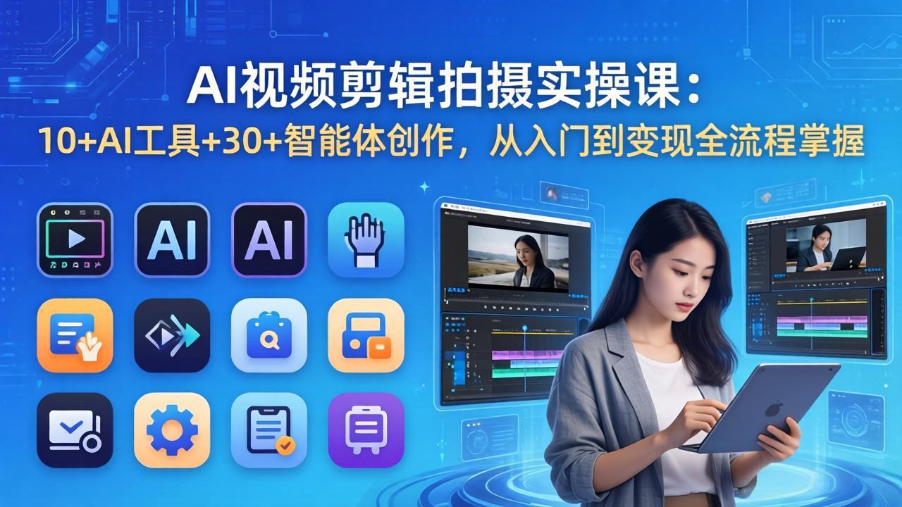 （17818期）AI 视频剪辑拍摄实操课：10+AI工具+30+智能体创作，从入门到变现全流程掌握-千寻创业网