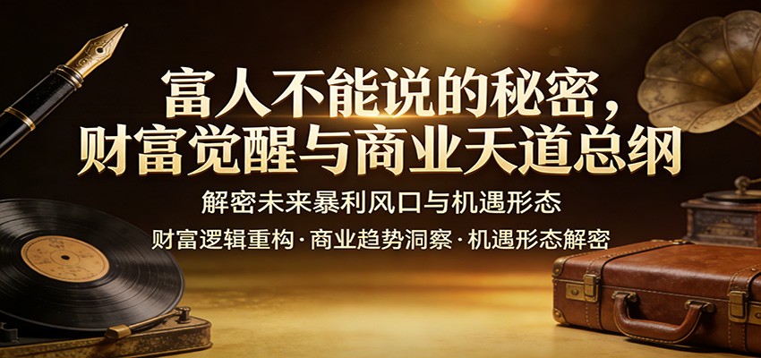 富人不能说的秘密，财富觉醒与商业天道总纲，解密未来暴利风口与机遇形态-千寻创业网