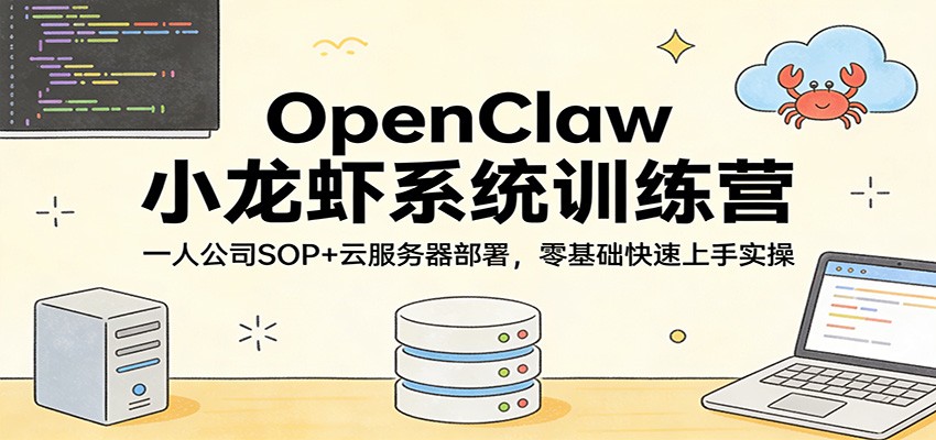 OpenClaw小龙虾系统训练营：一人公司SOP，云服务器部署，零基础快速上手实操-千寻创业网