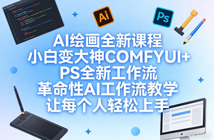 AI绘画全新课程，小白变大神COMFYUI+PS全新工作流，革命性AI工作流教学，让每个人轻松上手-千寻创业网