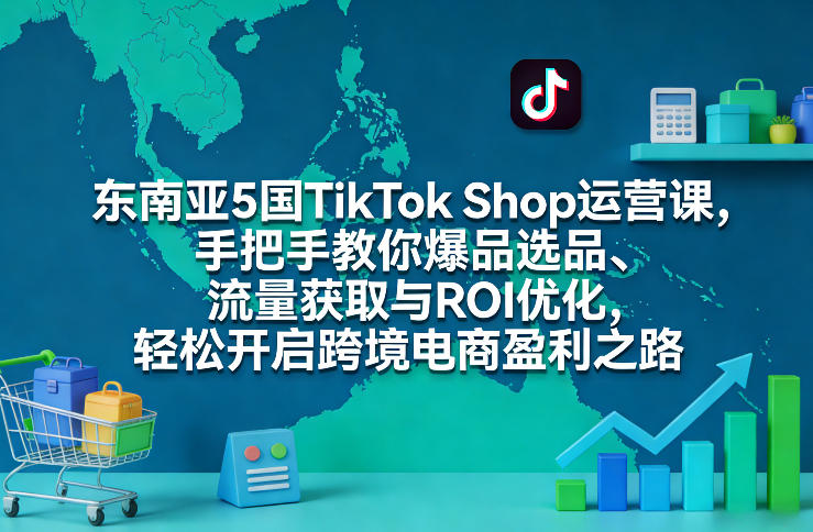 东南亚5国TikTok Shop运营课，手把手教你爆品选品、流量获取与ROI优化，轻松开启跨境电商盈利之路-千寻创业网