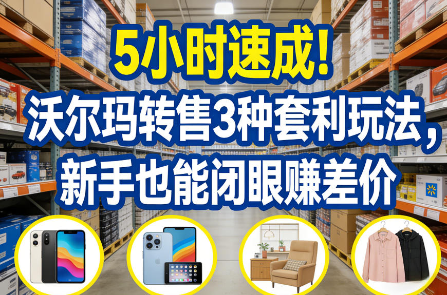 5小时速成！沃尔玛转售3种套利玩法，新手也能闭眼賺差价-千寻创业网