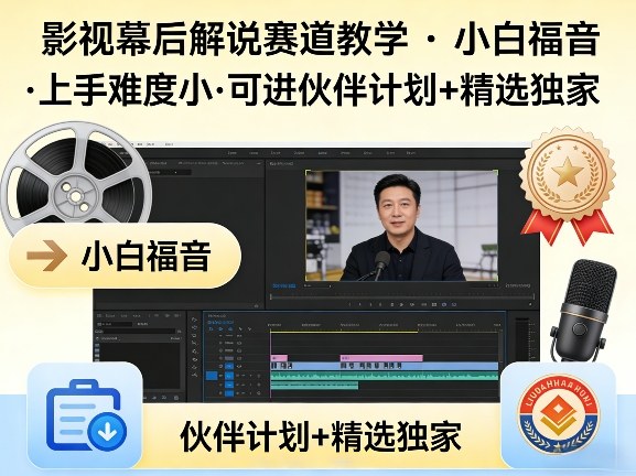某大佬的影视幕后解说赛道教学，小白福音，上手难度小，可进伙伴计划+精选独家-千寻创业网