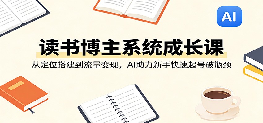 读书博主系统成长课：从定位搭建到流量变现，AI助力新手快速起号破瓶颈-千寻创业网