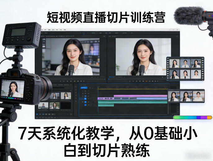 短视频直播切片训练营,7天系统化教学,从0基础小白到切片熟练-千寻创业网