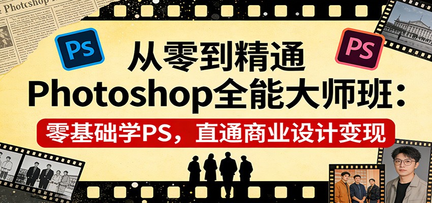 从零到精通Photoshop全能大师班：零基础学PS，直通商业设计变现-千寻创业网