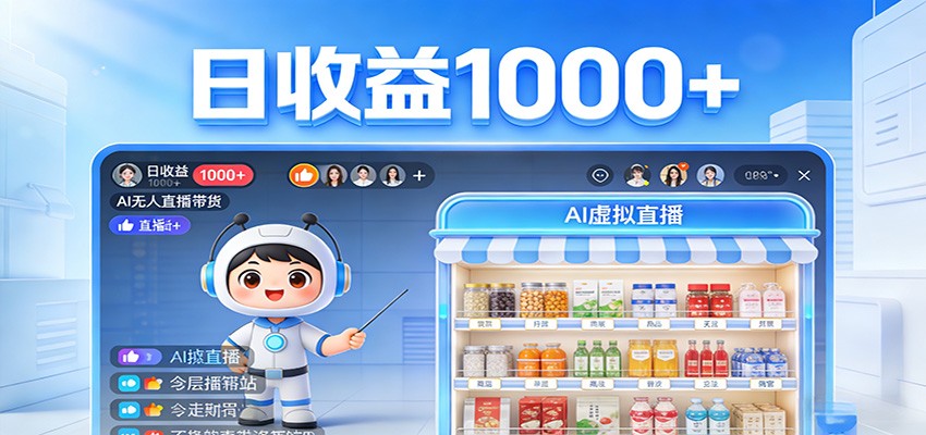 不用露脸不用说话,24小时自动卖货赚钱,全天自动直播,收益看得见-千寻创业网