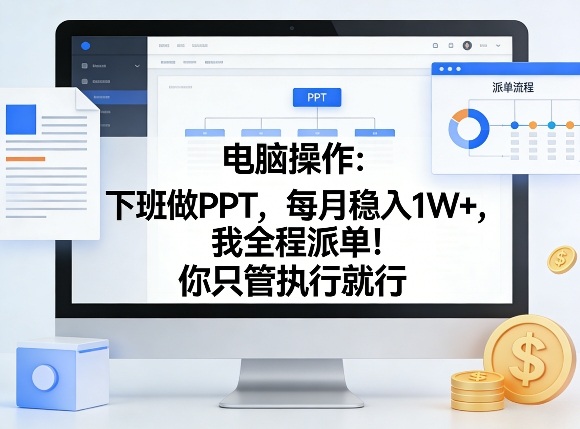 电脑操作：下班做PPT，每月稳入1W+，我全程派单！你只管执行就行【揭秘】-千寻创业网