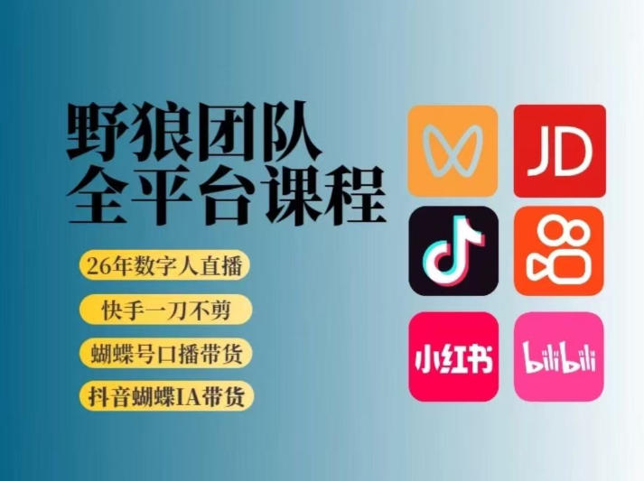 野狼团队2026新版全平台短视频带货教学，打开流量突破口，开始Ai带货（更新26年3月）-千寻创业网