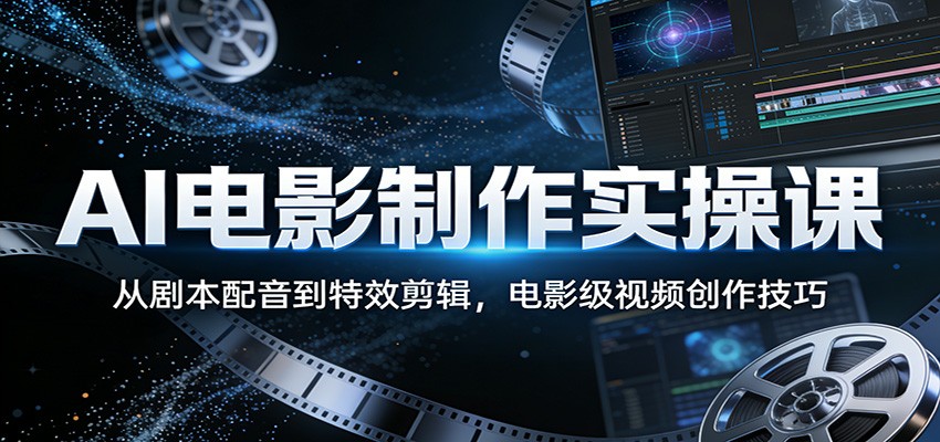 AI电影制作实操课：从剧本配音到特效剪辑，电影级视频创作技巧-千寻创业网