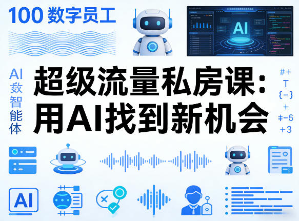 你的AI数字员工100个智能体，超级流量私房课，用AI找到新机会-千寻创业网